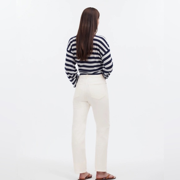 💜 NWT Madewell Tile White The Petite '90s Straight Jean Size 29P - Picture 3 of 11